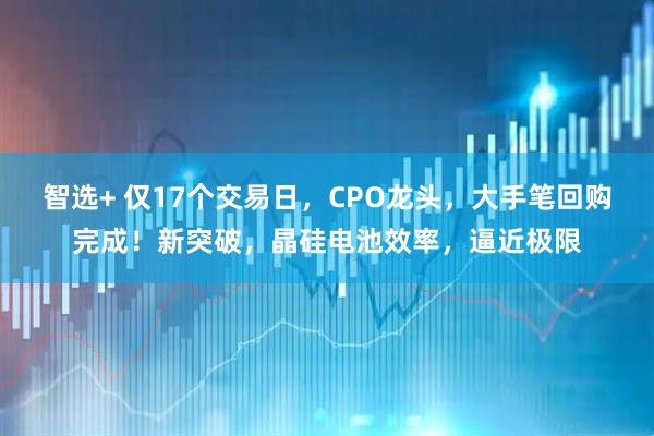 智选+ 仅17个交易日，CPO龙头，大手笔回购完成！新突破，晶硅电池效率，逼近极限